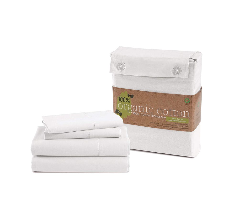 100% Organic Cotton Queen Sheet Set, 4Pc 