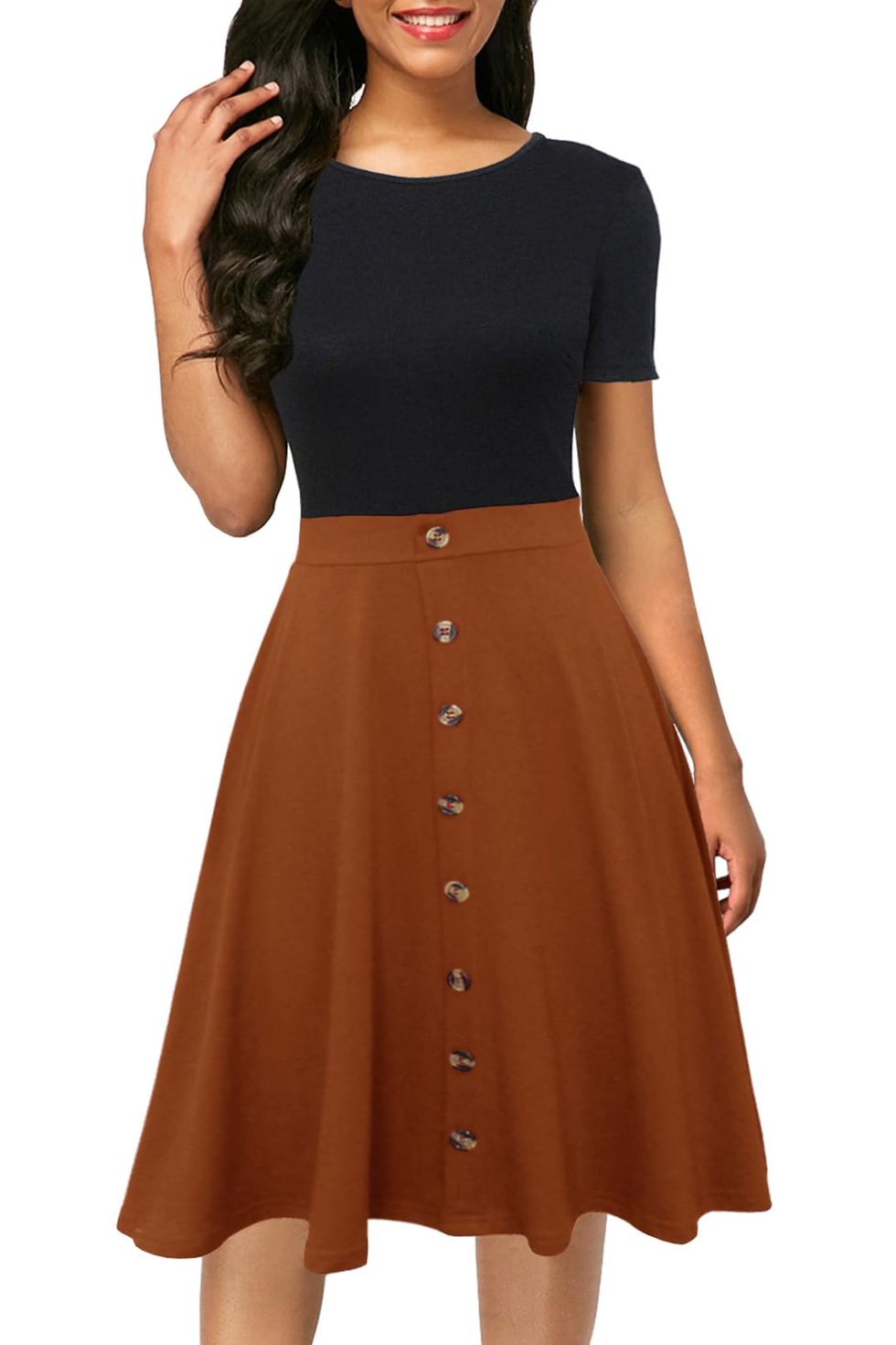 Flared A-Line Button-Down Dress