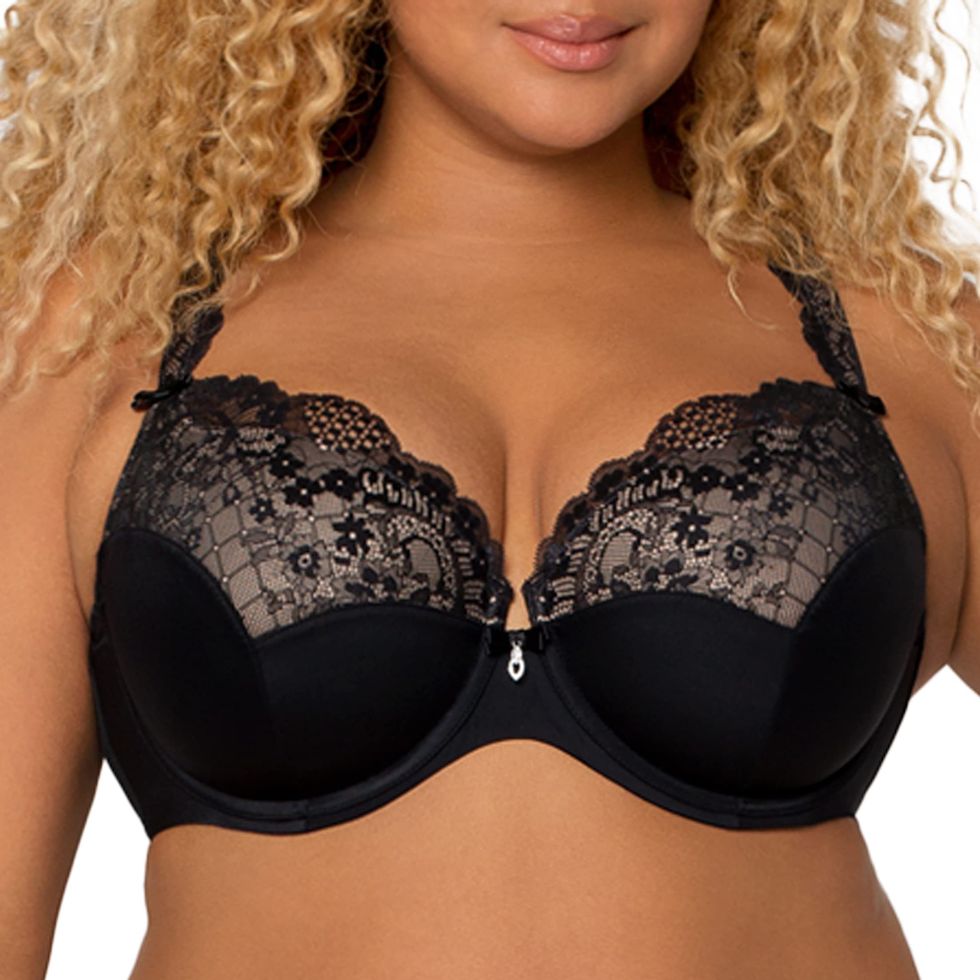  Curvy Couture Curvy Couture Womens Tulip Sexy Lace Plus Size  Push Up Bra