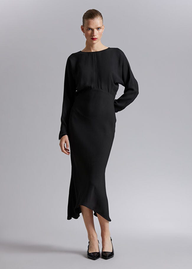 Bias-Cut Midi Dress