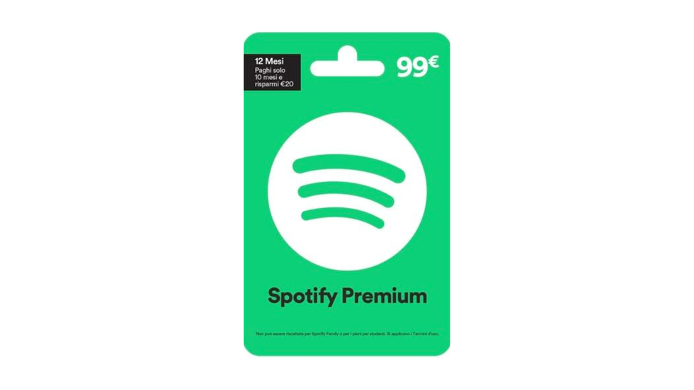 Gift card Spotify Premium 12 mesi
