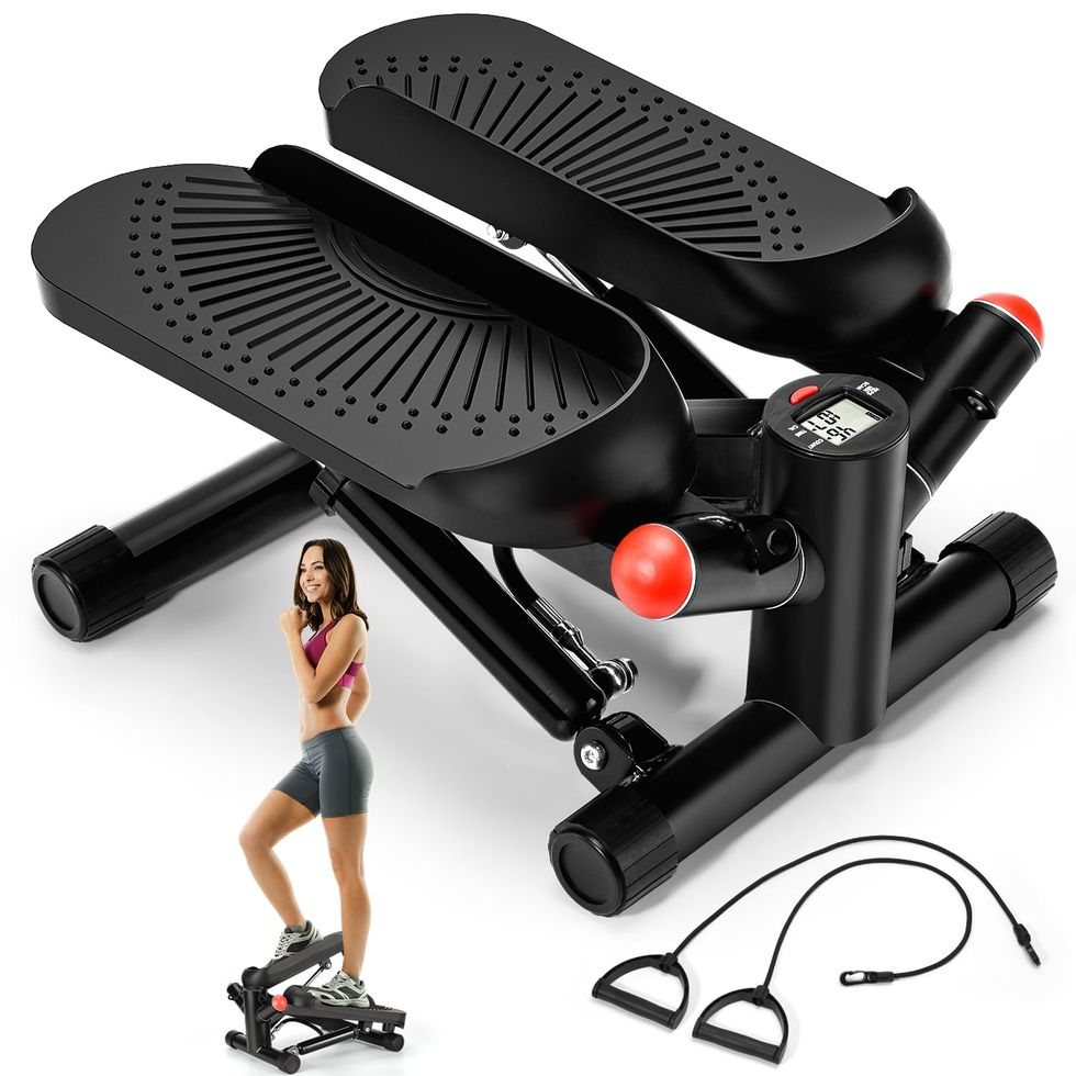 BESVIL Stepper ABS Workout Equipment AB Machine Total Body Workout Fitness  Exercise Machine Stepping Exercise Machine for Home Gym Workout,Black