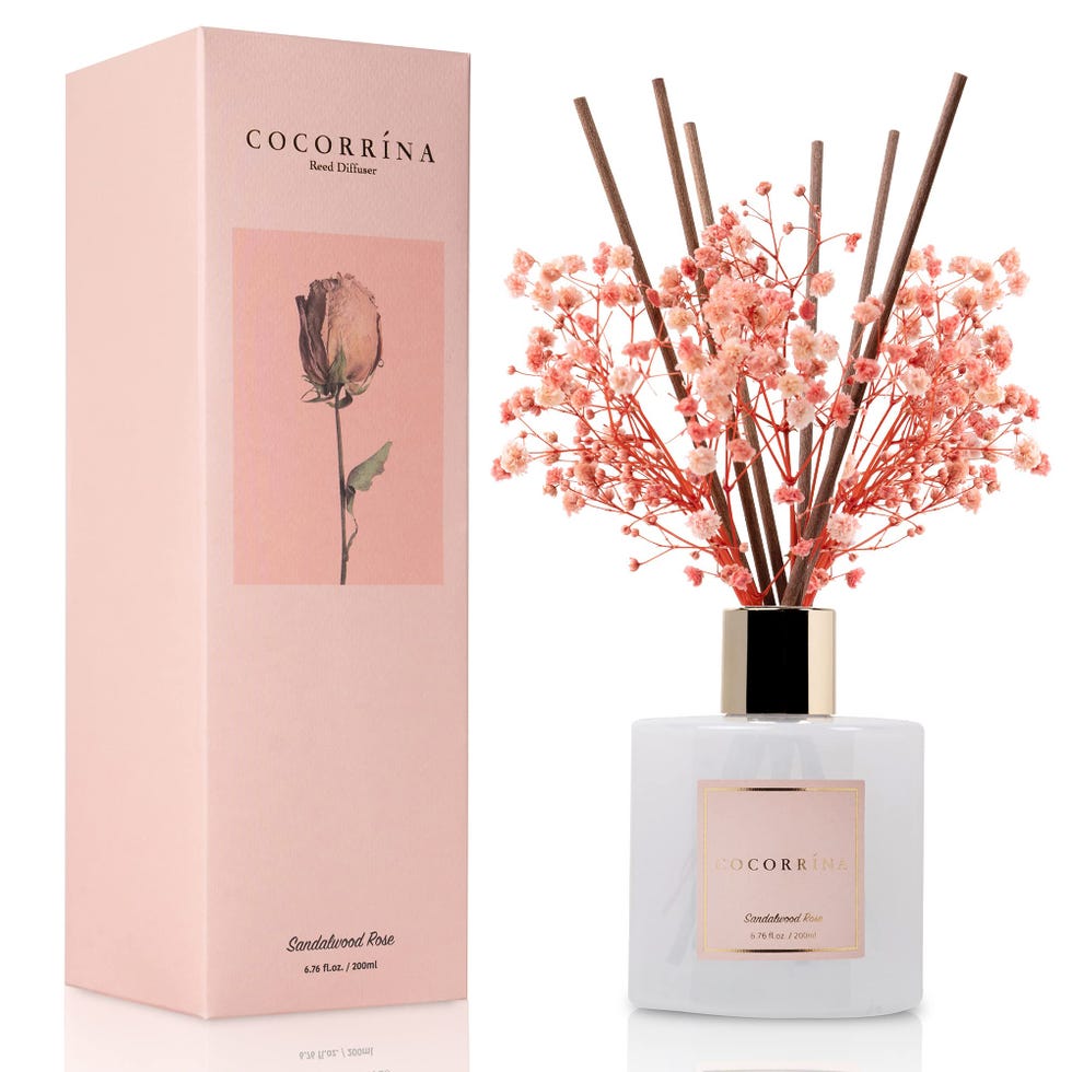 Reed Diffuser With Preserved Pink Baby's Breath