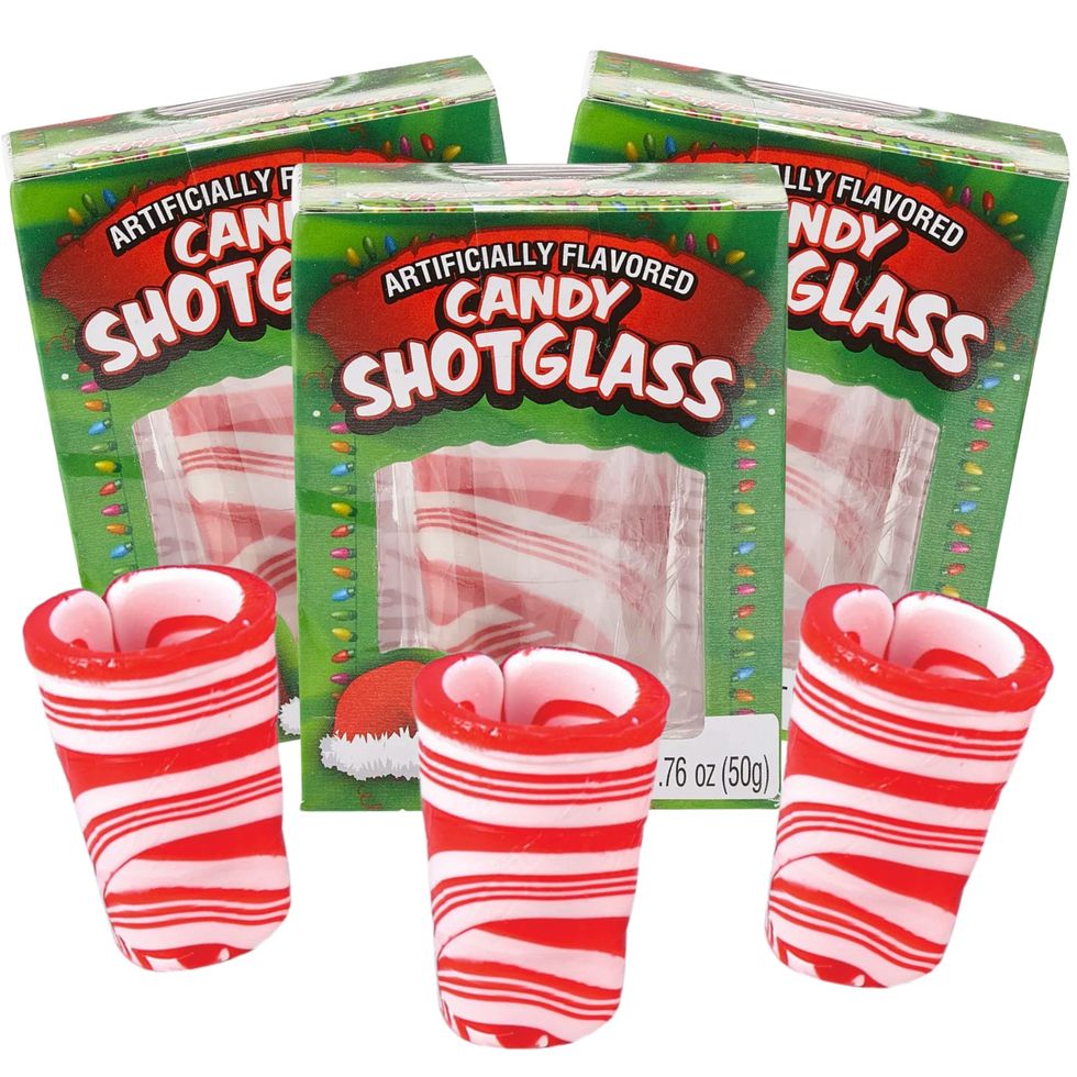 Red and White Edible Candy Cane Shot Glasses