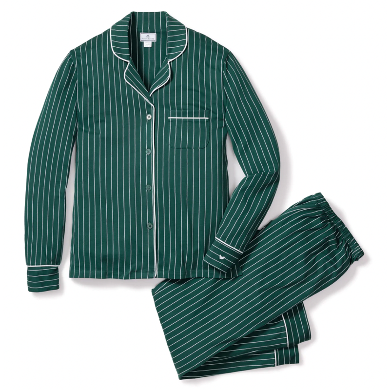 Luxe Pima Cotton Green Stripe Pajama Set