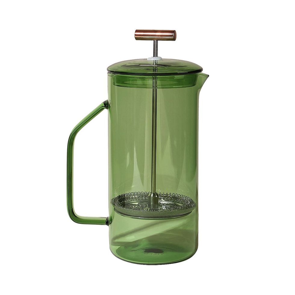 Glass French Press in Green