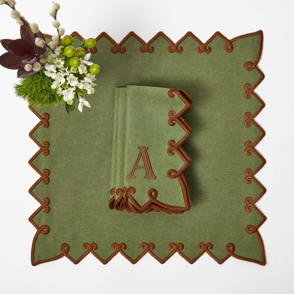 Angelina Forest Green & Brown Napkins 
