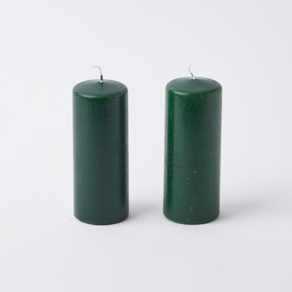 Forest Green Pillar Candles 