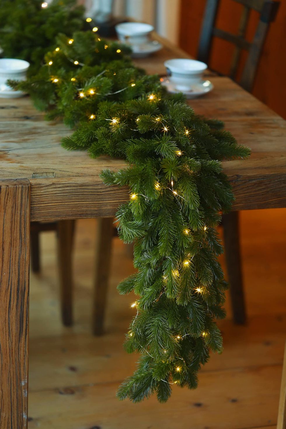 6pcs wooden Christmas Ball Christmas Tree Ornaments Black Red Buffalo Plaid  With Greenery Shatterproof Xmas Hanging Decoration