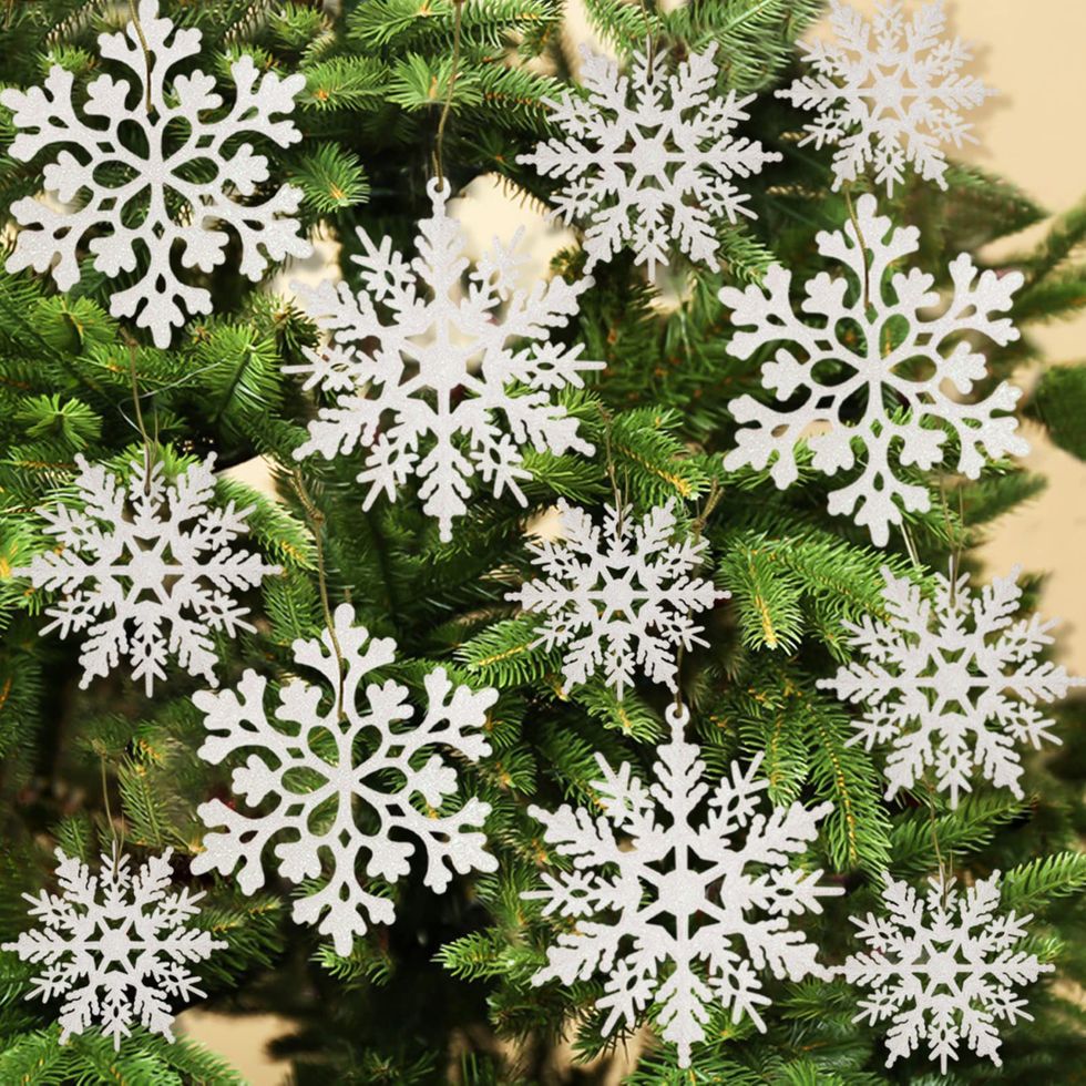 36-Piece Christmas White Snowflake Ornaments