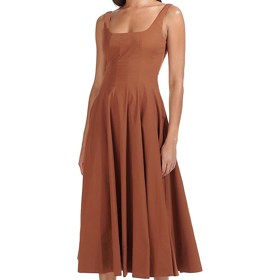 Wells Cotton Poplin A-Line Midi-Dress Wells Cotton Poplin A-Line Midi-Dress