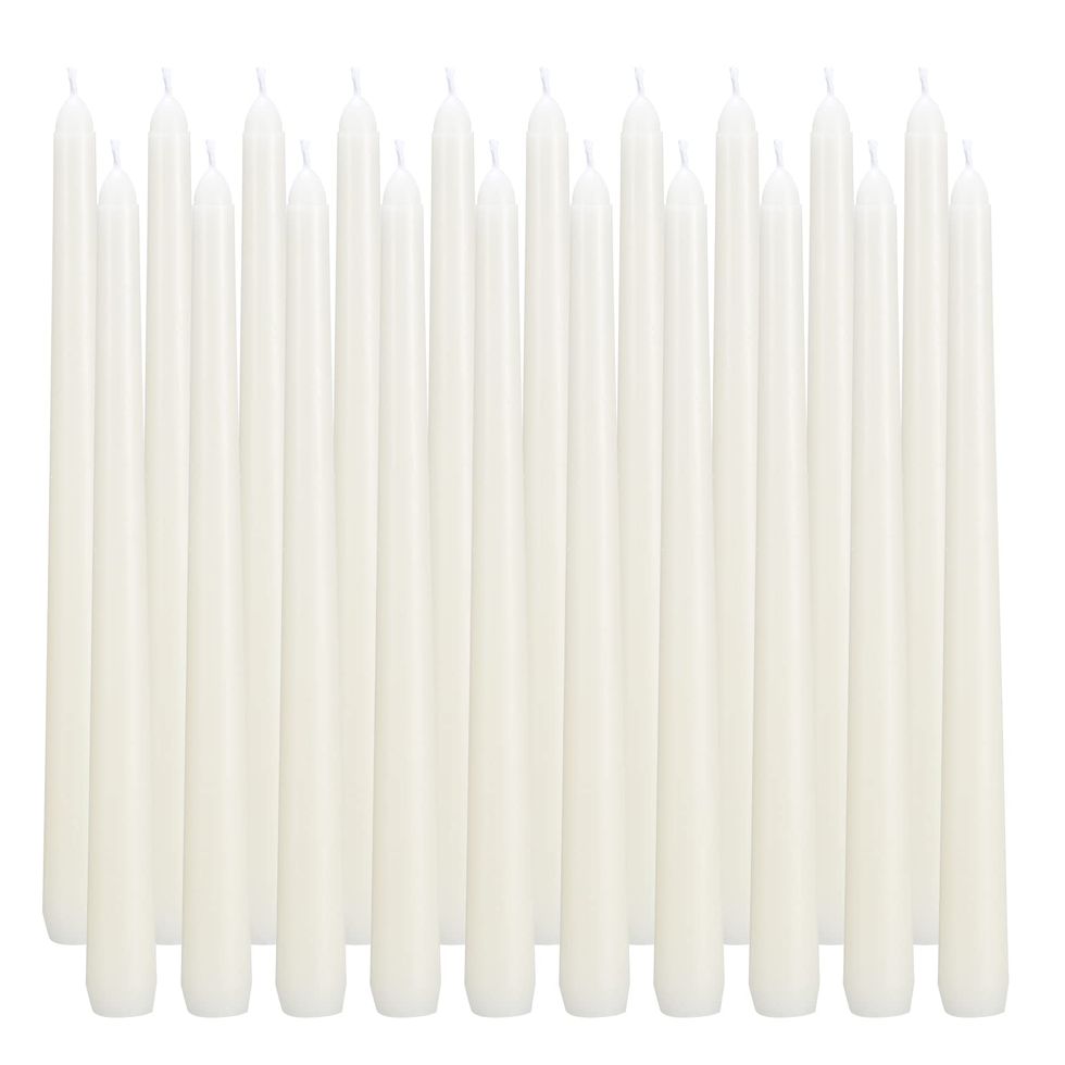 Flamecan Ivory Taper Candles Set of 20 