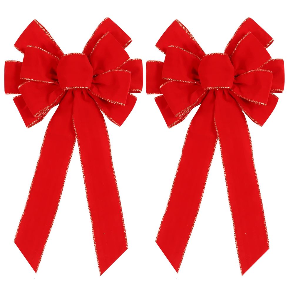 2 Pack Red Christmas Bows Outdoor Decorations