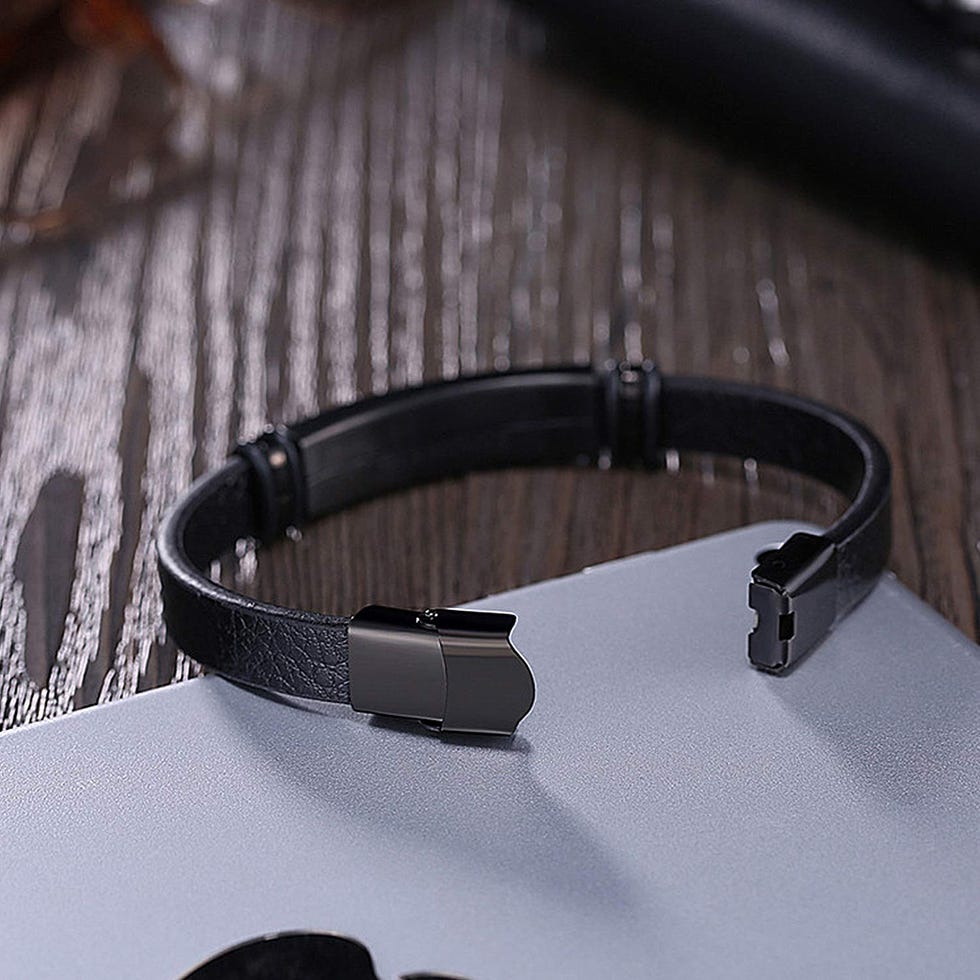 Morse Code Leather Bracelet