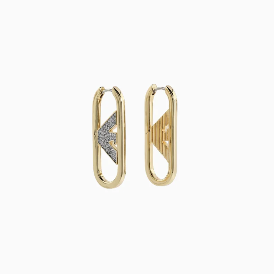 Gold-Tone Brass Hoop Earrings