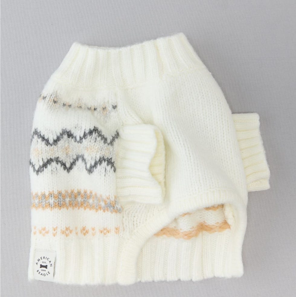 ABO Fair Isle Cable-Knit Dog Sweater