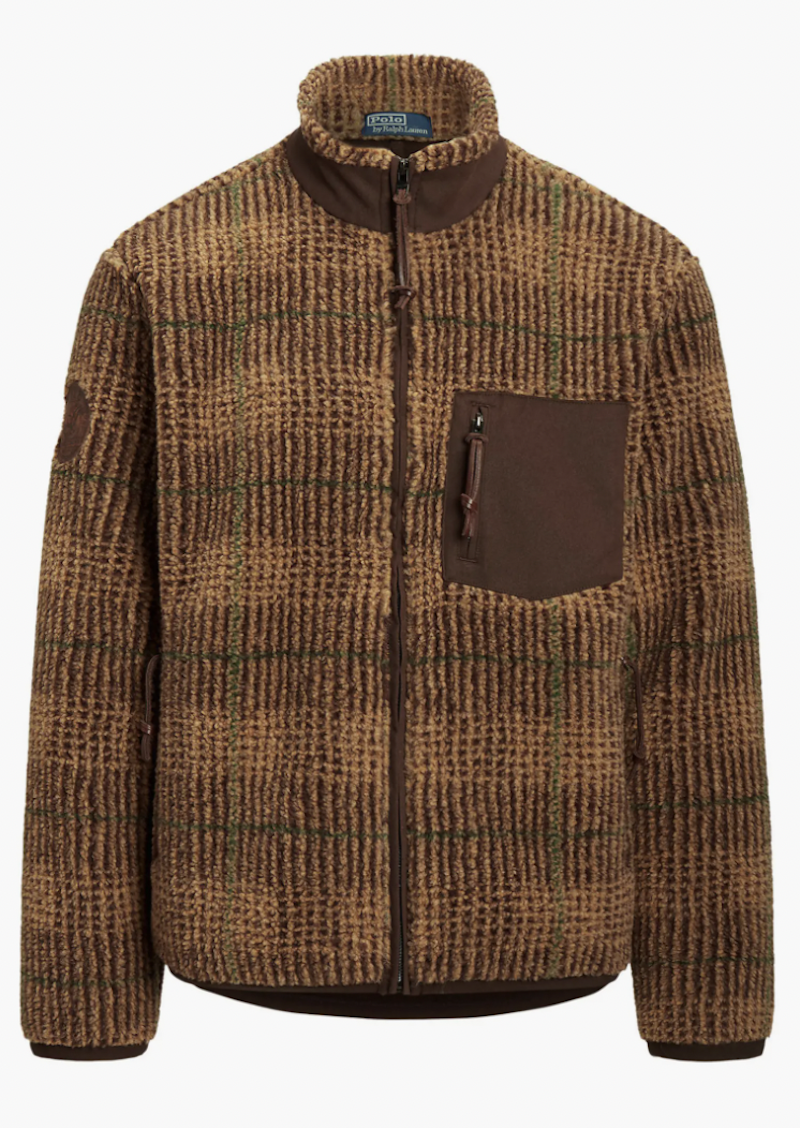 Plaid Jacquard High Pile Fleece Jacket