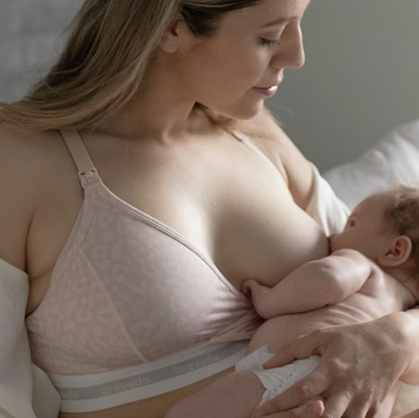 Easy on Snap Front Closure Breastfeeding Bra-Women's Cotton Soft Cup  Wireless Maternity Nursing Bra for Sleep (M, Blue) at  Women's  Clothing store