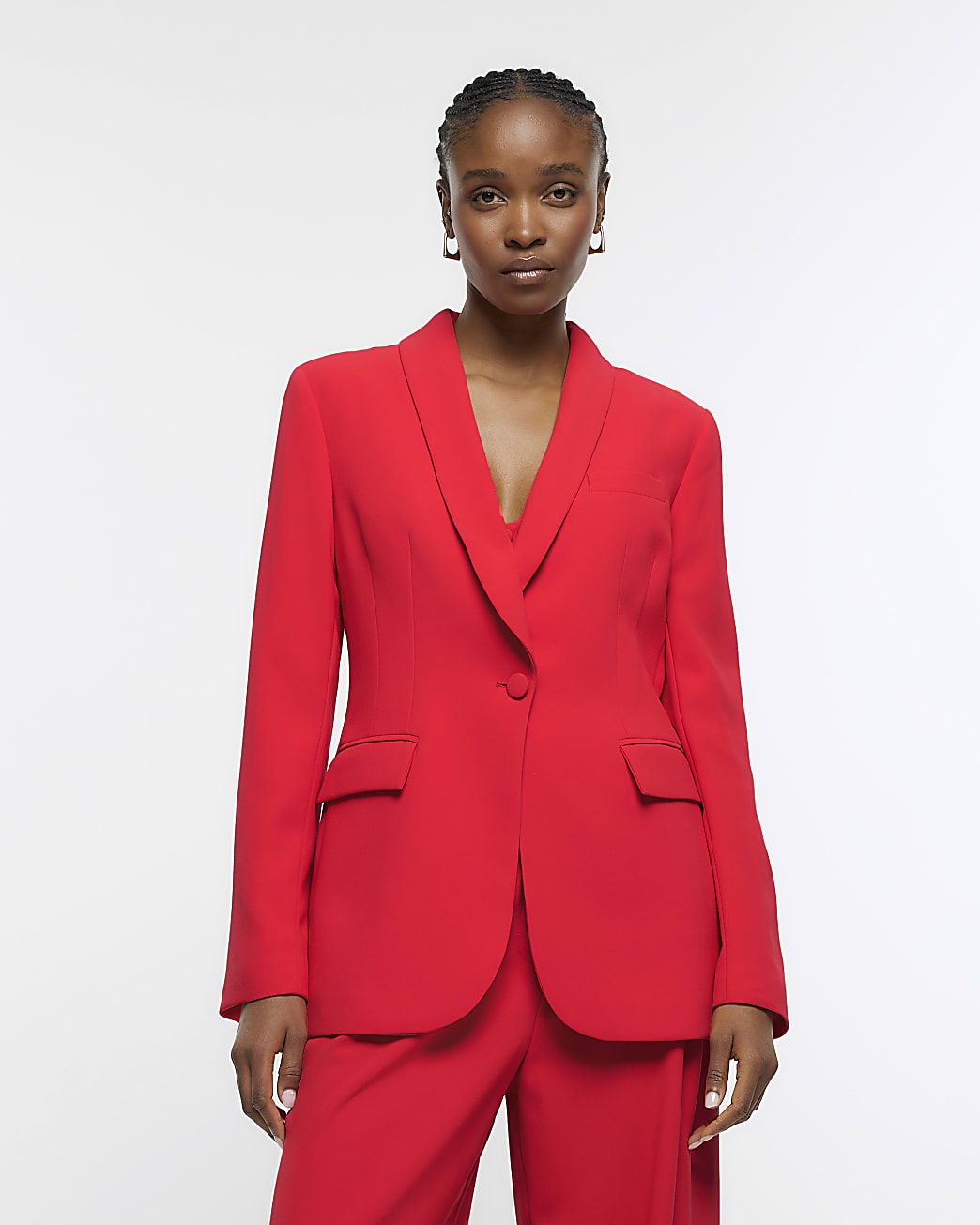 Red blazer 2024 pant suit