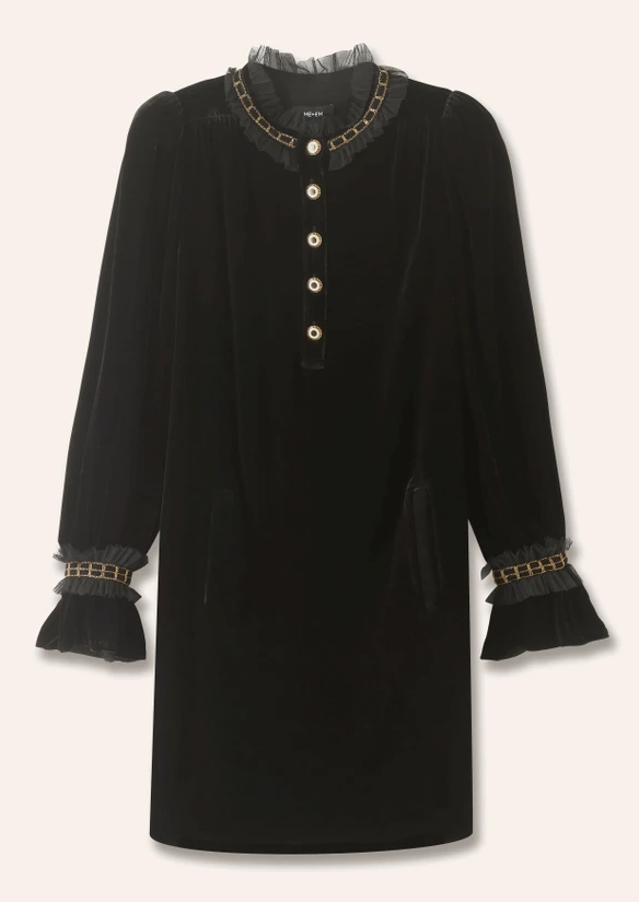 Silk-Blend Velvet Statement Shift Dress