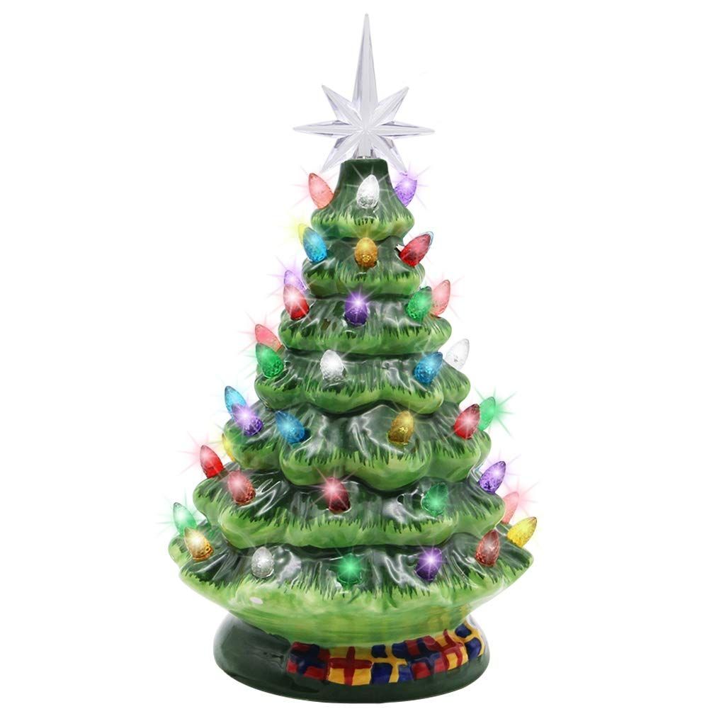 Vintage ceramic christmas online tree with lights