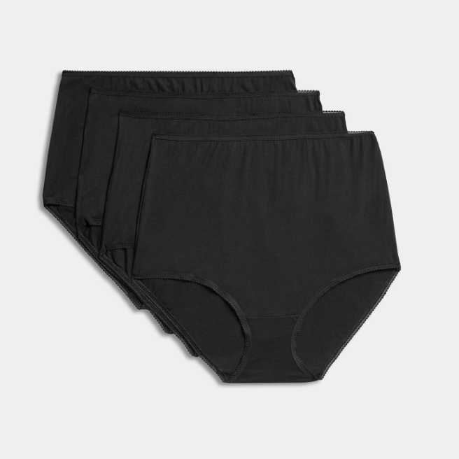   Essentials Women's Cotton Bikini Brief Underwear  (Available in Plus Size), Pack of 6, Black, X-Small : Clothing, Shoes &  Jewelry