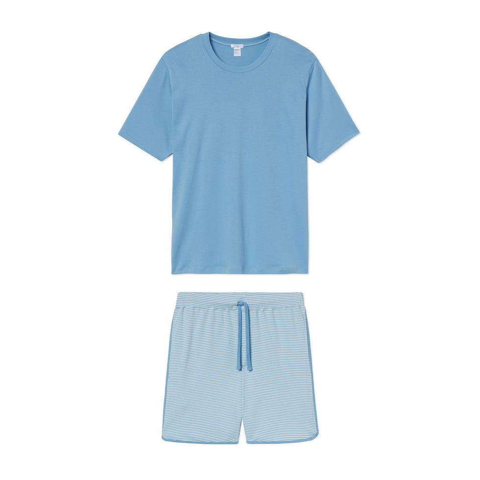 Men's Pima Pajama Shorts Set in Pacific Men's Pima Pajama Shorts Set in Pacific