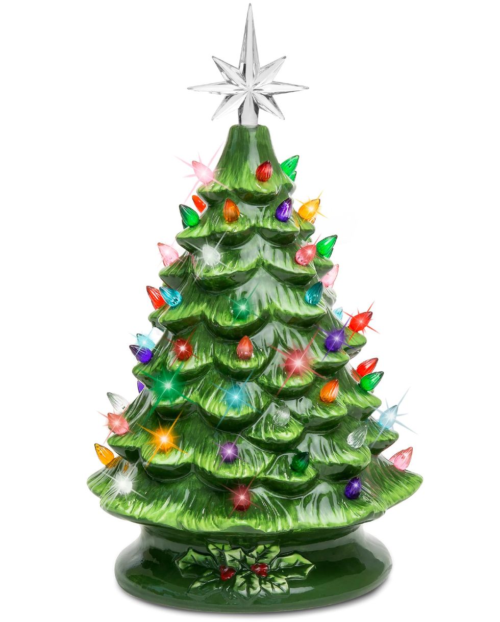15.5 Ceramic Christmas Tree That Lights Ups - Inspired Vintage Christmas Tree The Holiday Aisle Color: Pearl White