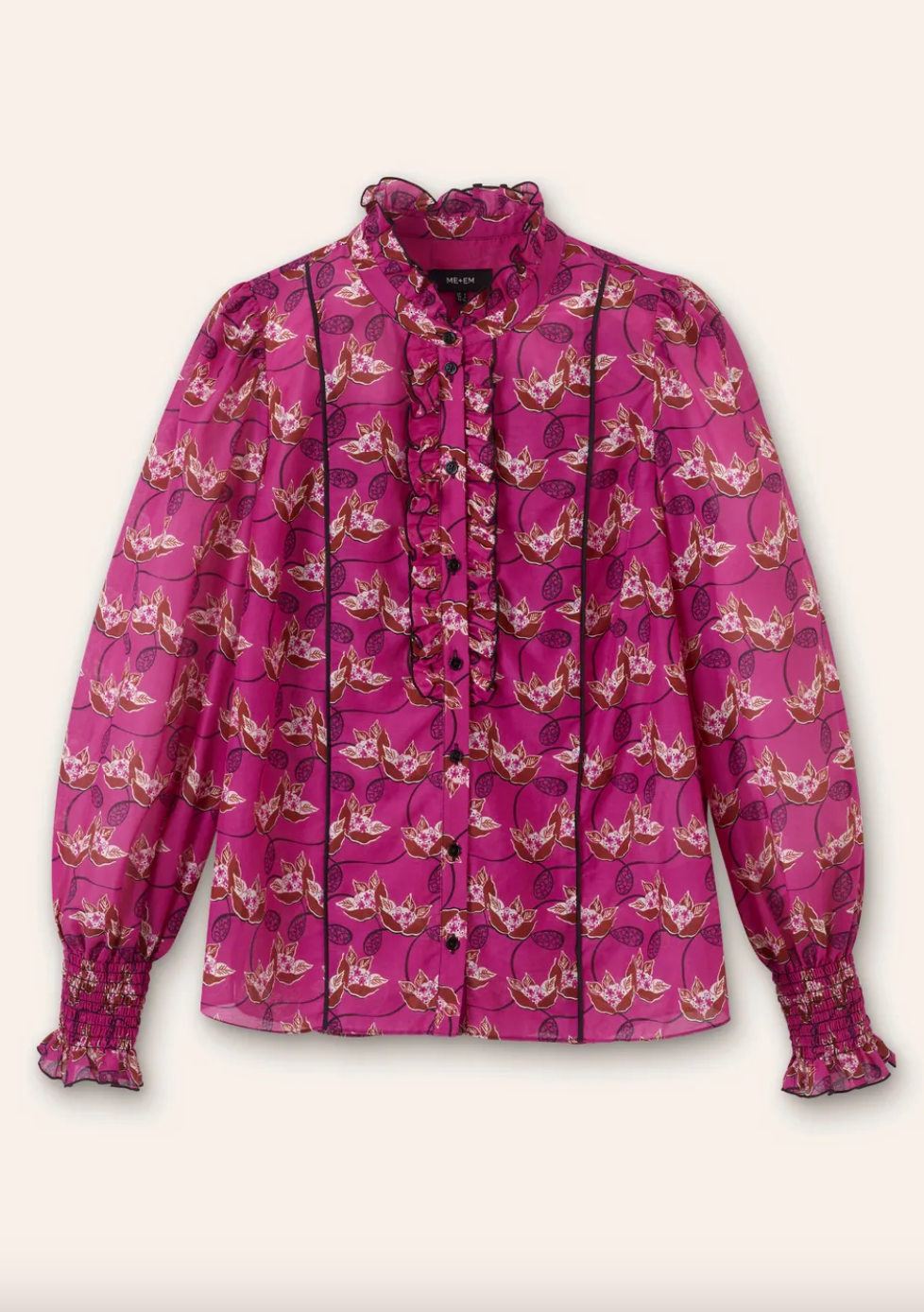 Silk Cotton Waterlily Print Blouse