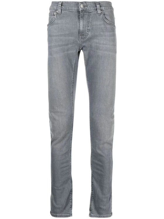 Grey Tight Terry Slim-Fit Jeans