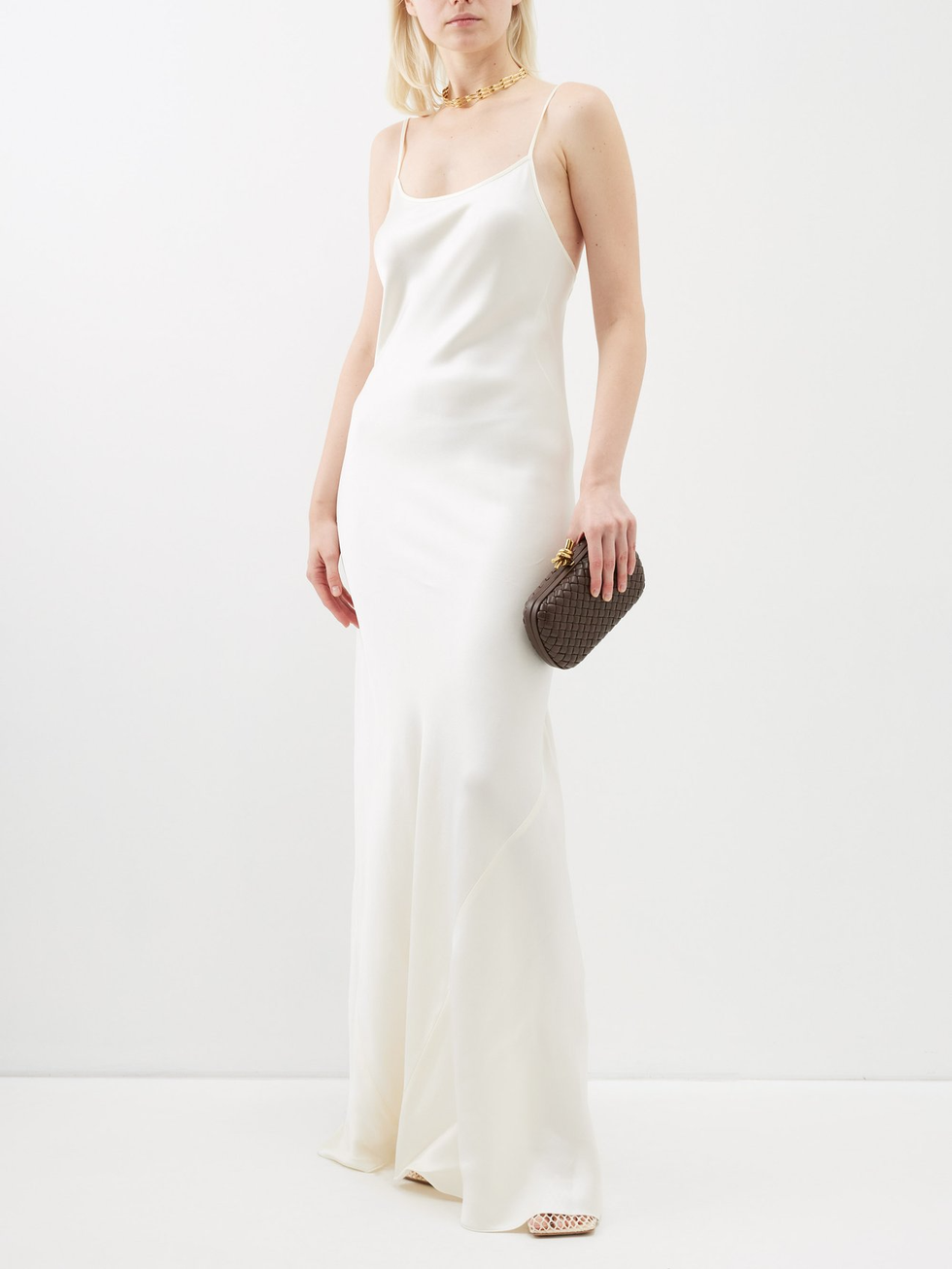 Open-back satin gown