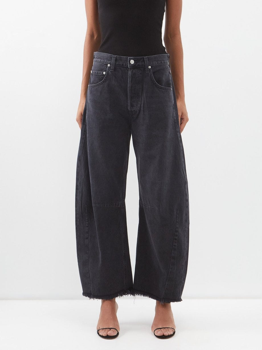 Horseshoe organic-denim wide-leg jeans