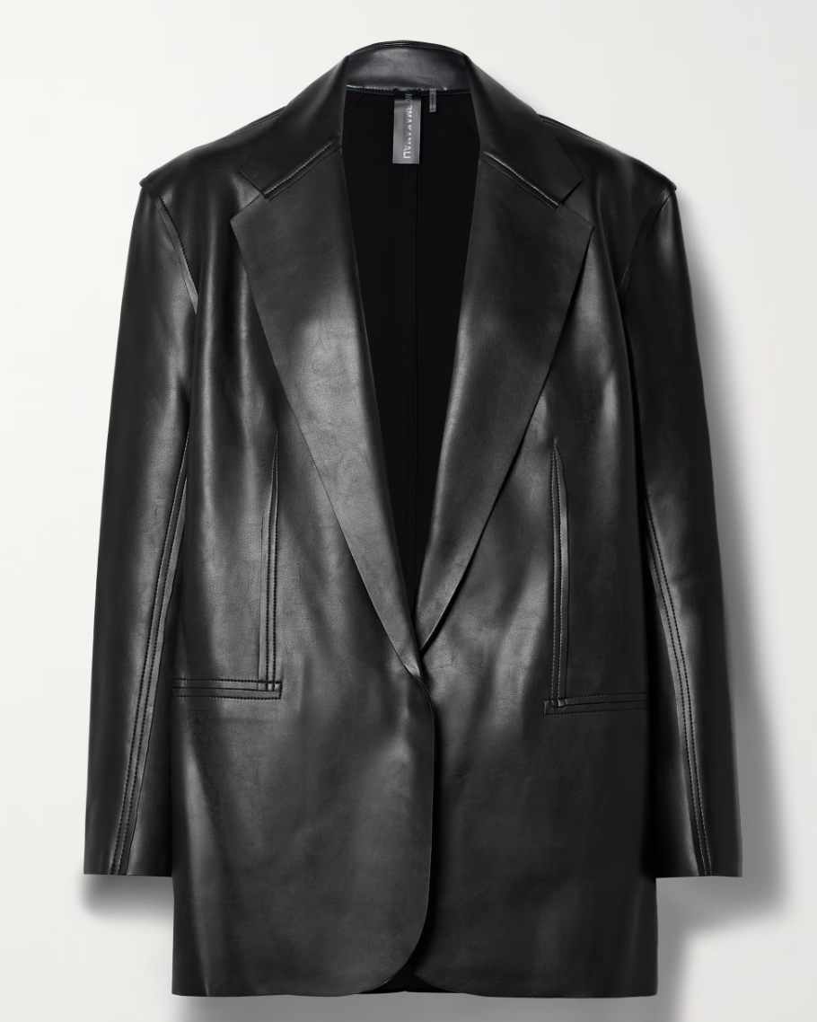 Oversized Vegan Leather Blazer