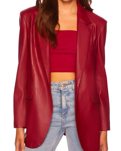 Faux Leather Blazer