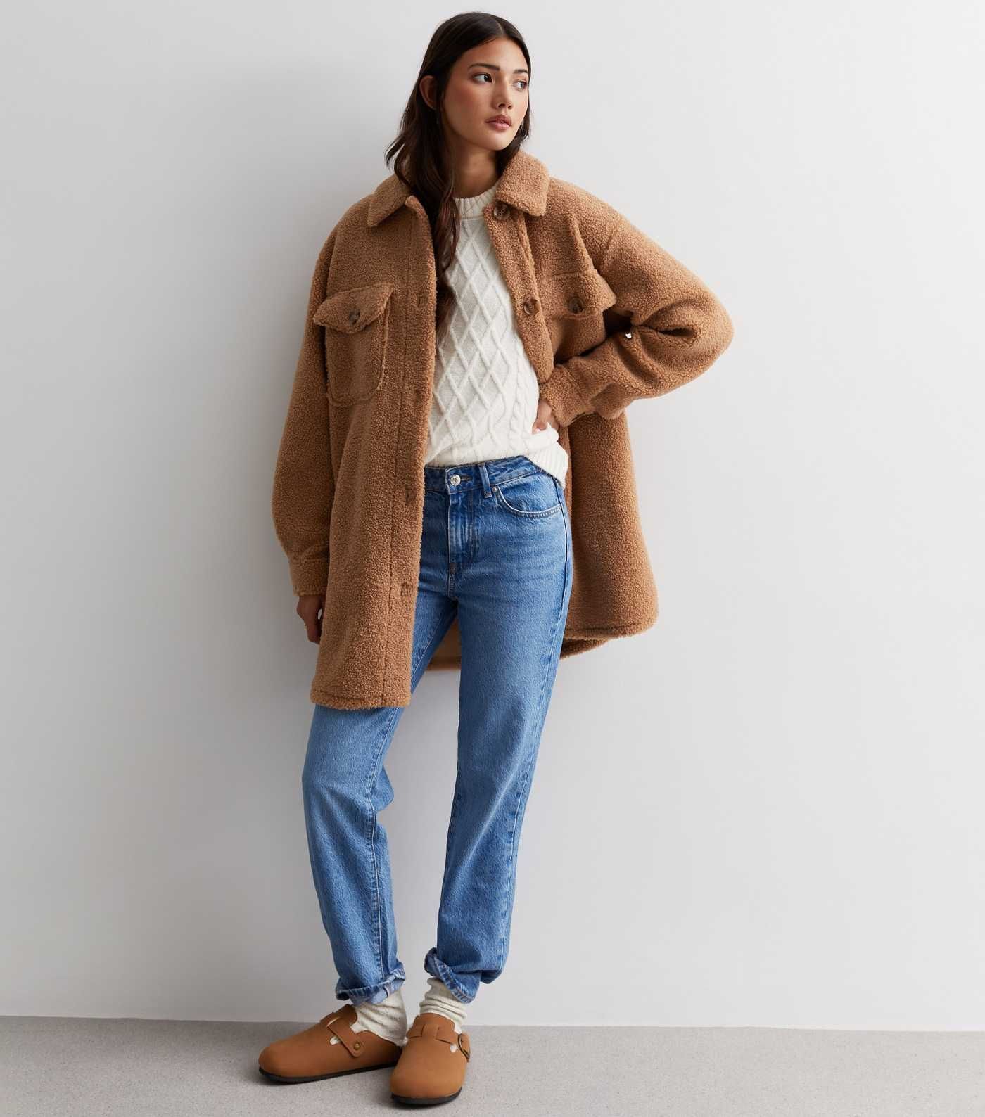 Missguided camel teddy clearance coat