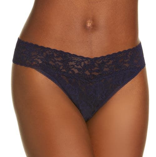 Panties for Women Lace Slit Thong Low Waist Sexy Lace Trim Loose