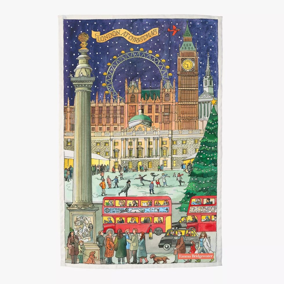 London at Christmas Tea Towel