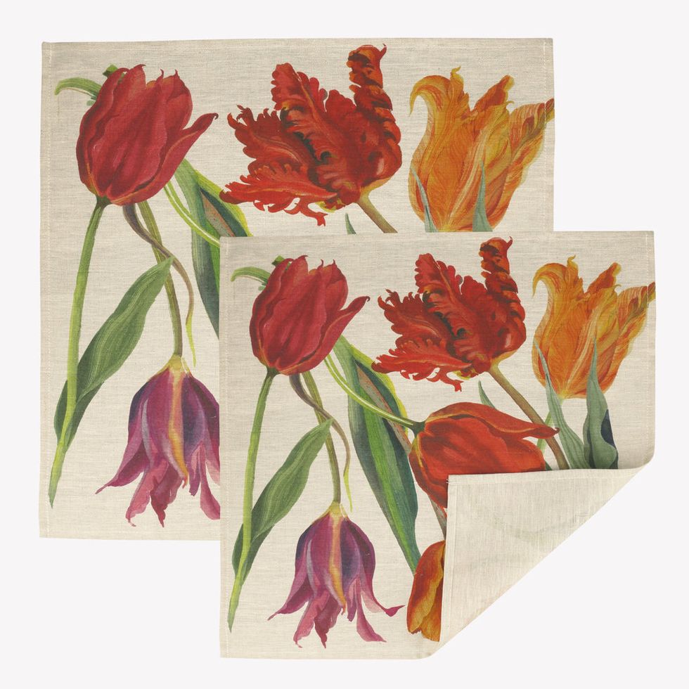 Tulips Linen Blend Napkins, Set of 2 