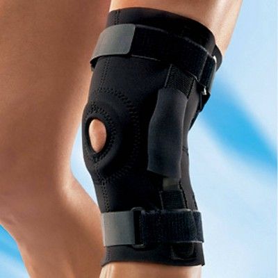 Neoprene Hinged Knee Brace Open Patella, Small, Beige