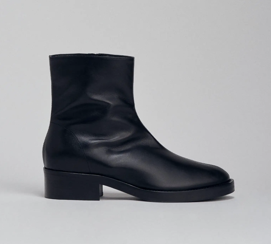 Tall Ankle Boot in Smooth Leather