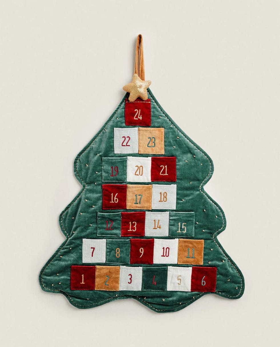 Calendario de adviento infantil de pared, de terciopelo