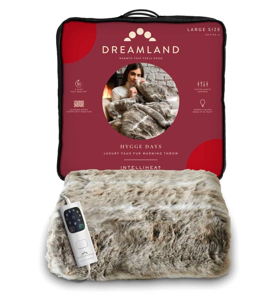 Dreamland Intelliheat Faux Fur Warming Throw