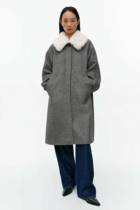 Wool collar coat