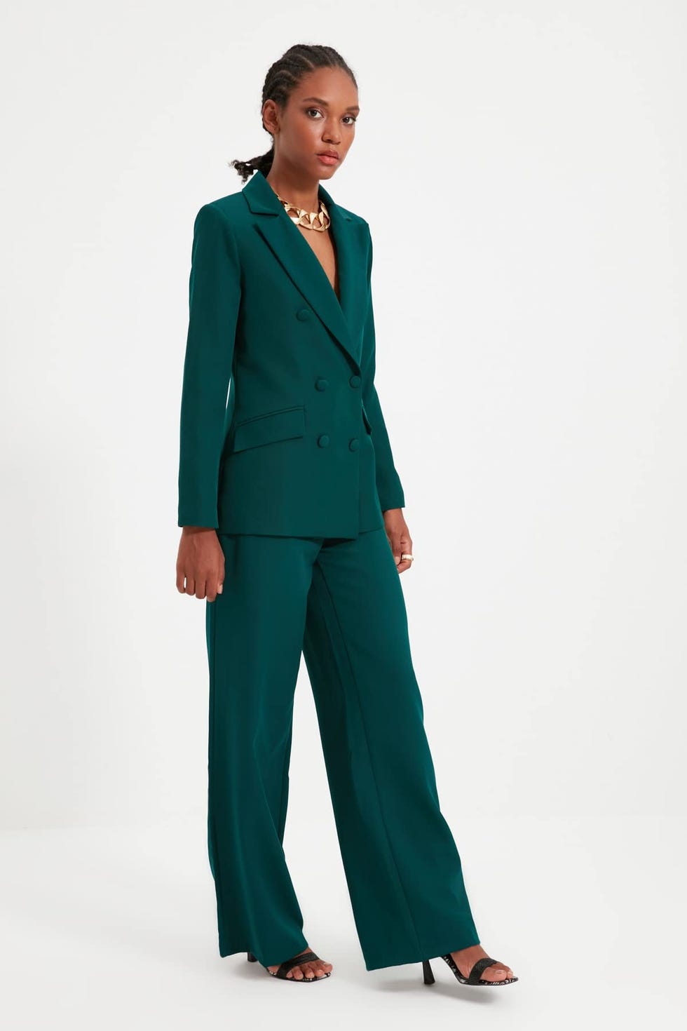 Chaqueta verde con botonadura doble, de Trendyol