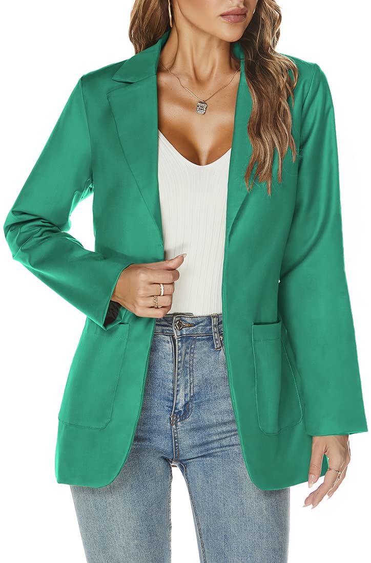 Blazer verde con bolsillos sin botones, de Oliphee