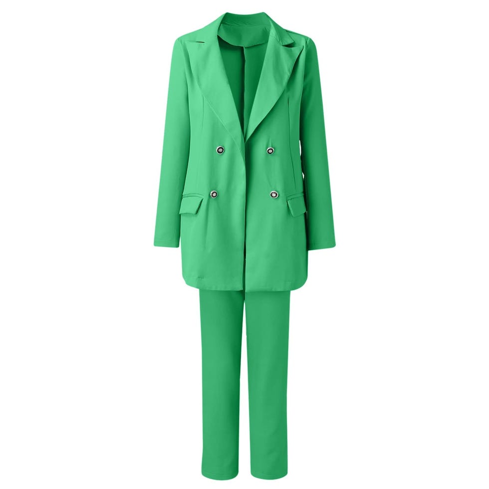 Traje de chaqueta y pantalón verde, de Hanxiulin