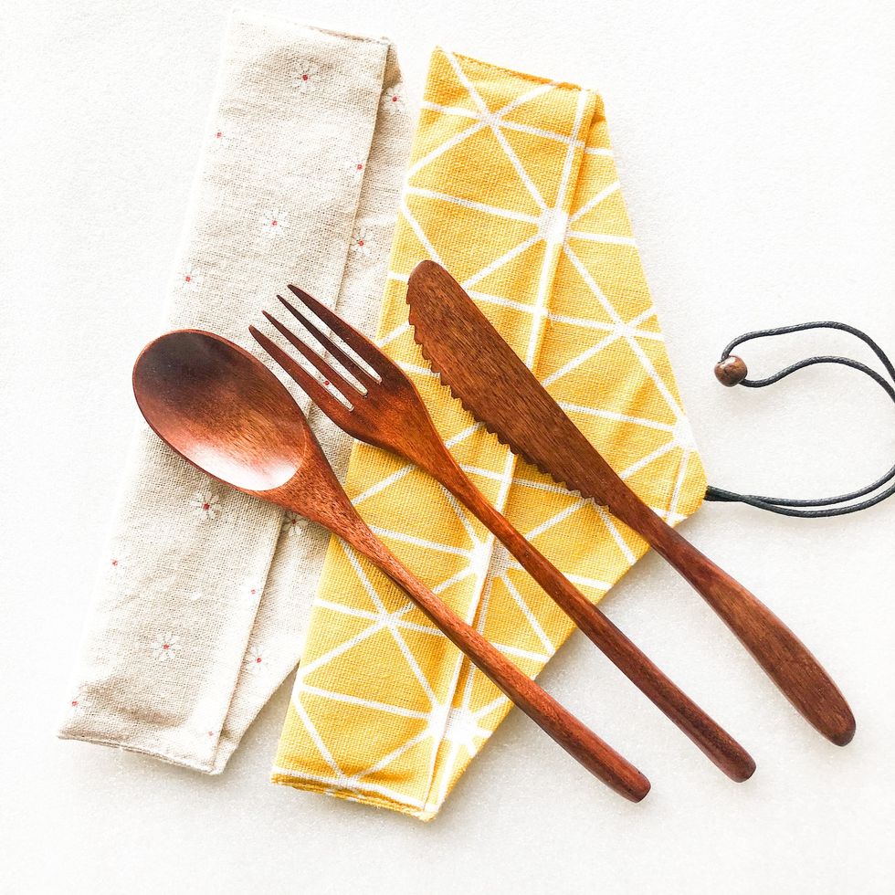 Handmade Reusable Japanese Style Wooden Cutlery Set