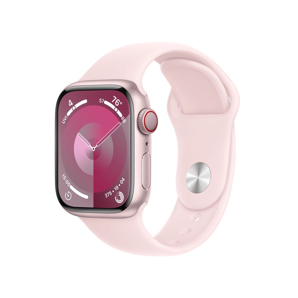 Watch Series 9 GPS + Cellular 41mm Pink Aluminum Case with Light Pink Sport Band 