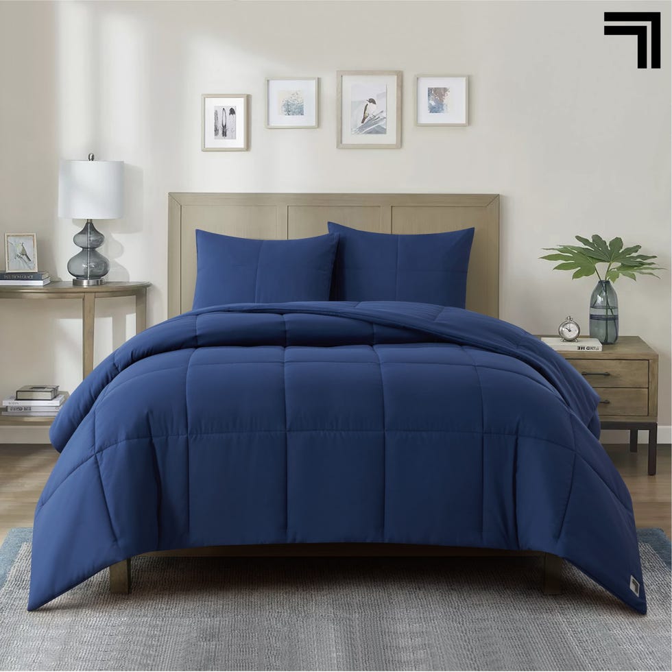 Three-Piece Navy Down Alternative Comforter