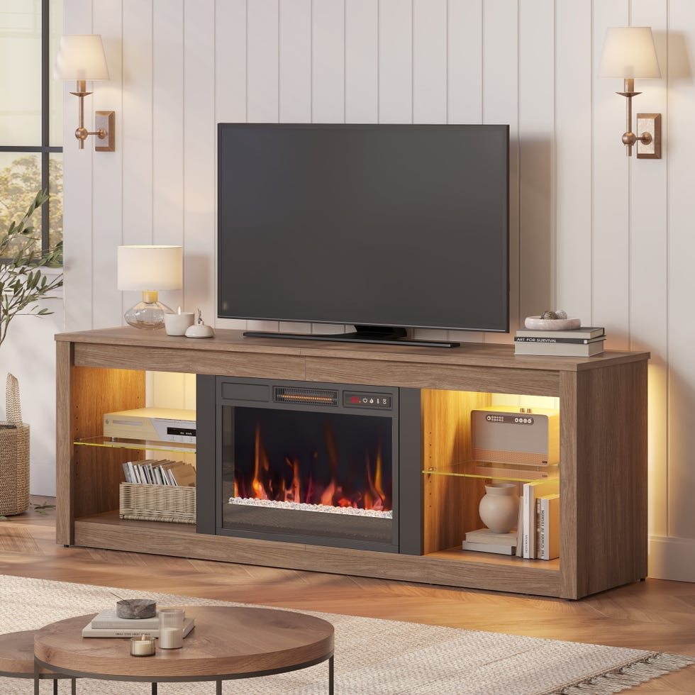 Modern Electric LED Fireplace TV Stand